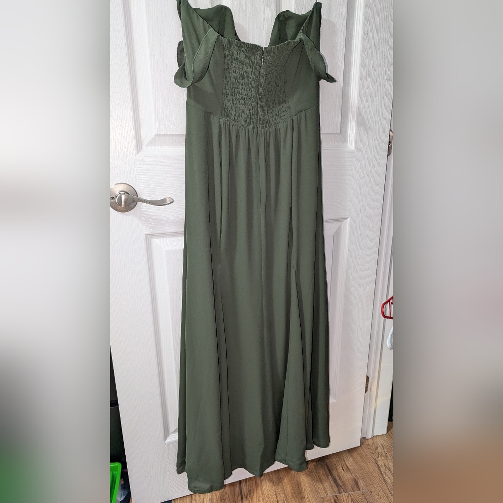 Park & Fifth Strapless Forest Green Dress - Picture 3 of 4